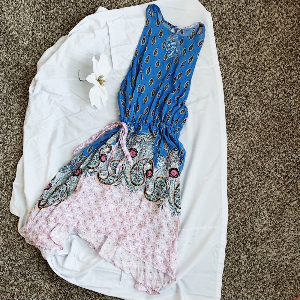 Free People Flowy skew align patterned dress